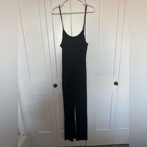 Agnes & Dora Black Spaghetti-Strap Wide-Leg Jumpsuit